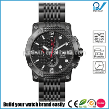 PVD Black Bracelet Strap Japan Miyota OS10-10A Movement Chronograph Watch Men