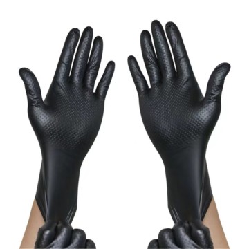 Comfortable Safety Woking Diamond Grip Pattern Black Gloves