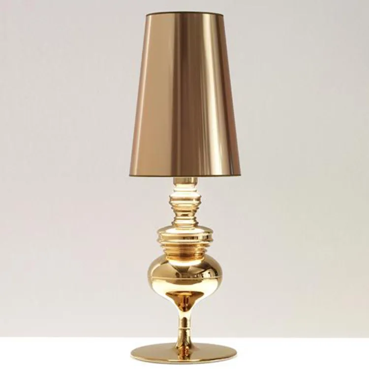 Modern Gold Metal Cordless Table Lamp for Home Decor