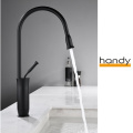 Matte black arc-shaped rotatable kitchen sink mixer faucets