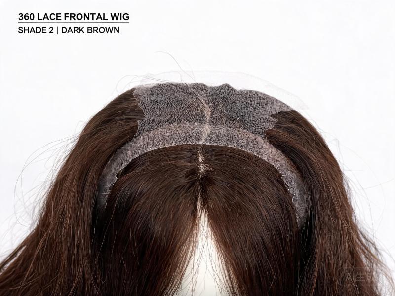 Dark Brown 360 Lace Frontal Wig Human Hair