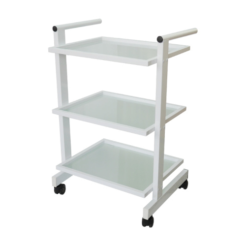 3 Layer White Salon Trolley