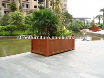 Flower box wood planter boxes/wood garden planter fence