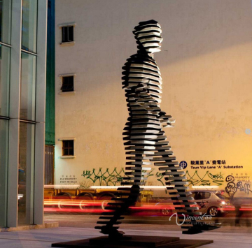 art deco walking east statue city decoration large famous morden art sculpture