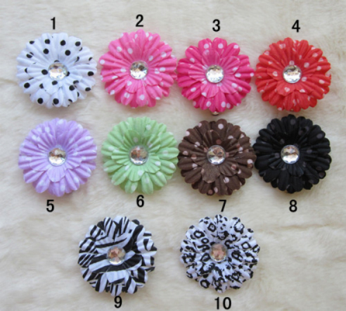 5 cm Round Point Daisies Flower,Zebra Leopard Print Small Sunflowers Flower Hair Pin