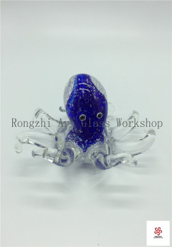 Blue Octopus Glass Sculpture