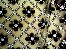 Pan flower embroidery warp knit fabrics