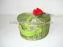 heart shaped green willow cosmetic basket&box(manufacture in Linyi)