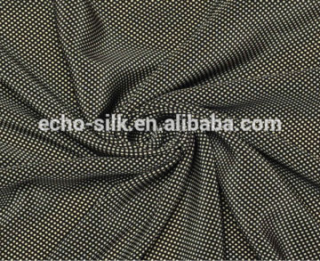 printed white and black check silk, silk crepe material fabric