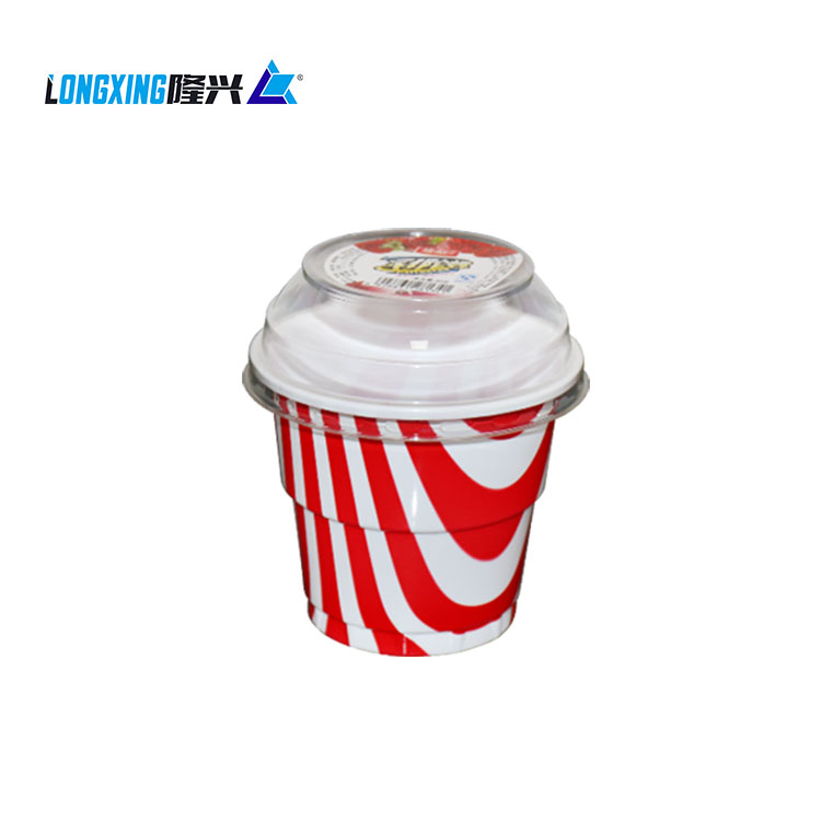 200ml Colorful Stripe Ice Cream packaging cup with PET lid