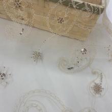 Spring Summer Dreamy Beads Sequins Embroidery Fabric