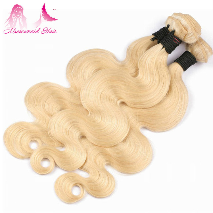 wholesale price color 613 blonde body wave hair virgin remy peruvian human hair weaving