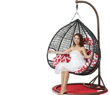 Rattan Two Seater Porch Swing Chair for Hotel Indoors