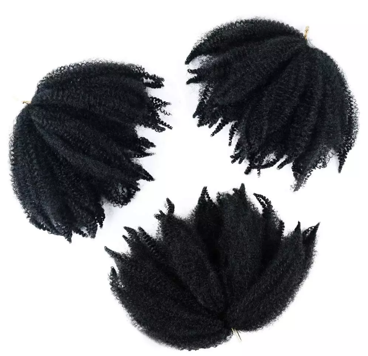 8 inch Afro Kinky Curly Crochet Hair Extension Crochet Braid Synthetic Fiber Hair Braids Marley Hair Twist