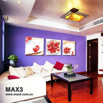 Cherry Fruit On Painting Wall Clock For Kitchen Room To Home Decor