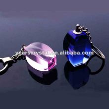 color block crystal keychains with led light for engraved (R-0848)