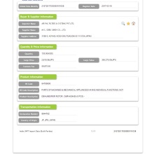 Deshumidificador-Datos de importación da India