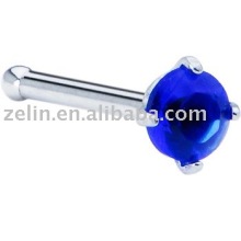 blue cubic zirconia nose bone nody jewelry