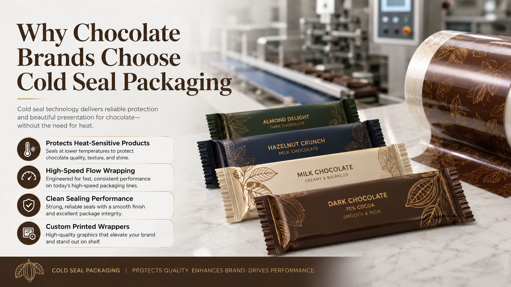ฟิล์มซีลเย็นช็อคโกแลต chocolate cold seal film
