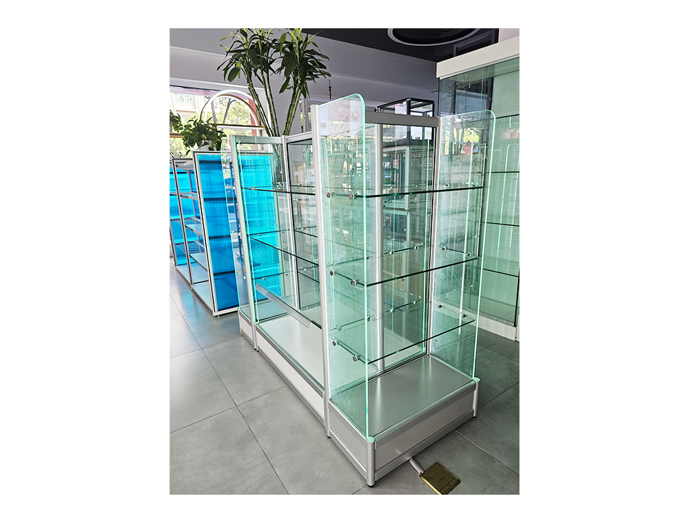 Kavisli Cam Koleksiyon Vitrini x Curved Glass Collectibles Display Case x