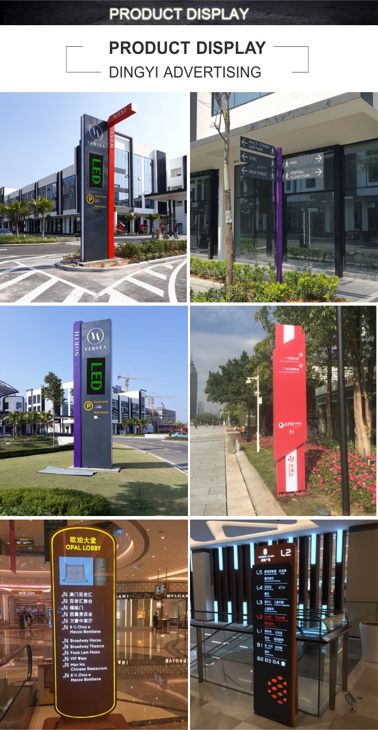 DINGYISIGN Manufacturer Custom Shopping Mall Led Illuminated Directional Signage Guide Sign Aluminum Way Finding Signages