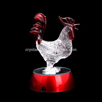 High quality Rooster crystal gift design for Chinese Zodiac craft crystal frgurine