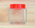 Clear Wide Mouth Beveled Edge Square Glass Jar/ Candy Jar/ Goody Jar with Plastic Cap for Wholesale