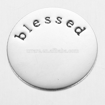 22MM Stainless Steel Floating Locket Plates Engraved with BLESSED