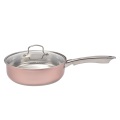 Pink color skillets frypan grill pan with lid