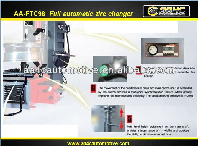 AA4C full automatic tire mounting machine italy tire changer leverless tire changing machine AA-FTC98