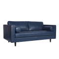 Popula Blue Leather Sven Sofa