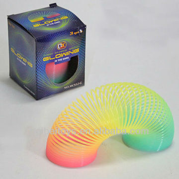 5.2cm Luminous Plastic Magic spring,Rainbow spring, Glow in the Dark