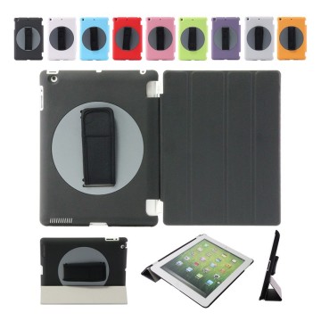 Special design rotating 360 degree handheld plastic case for iPad , for iPad smart case factory outlet