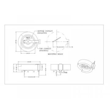 CR2032 DIP için BT-S-SN-A-026 Para Hücre Tutucuları