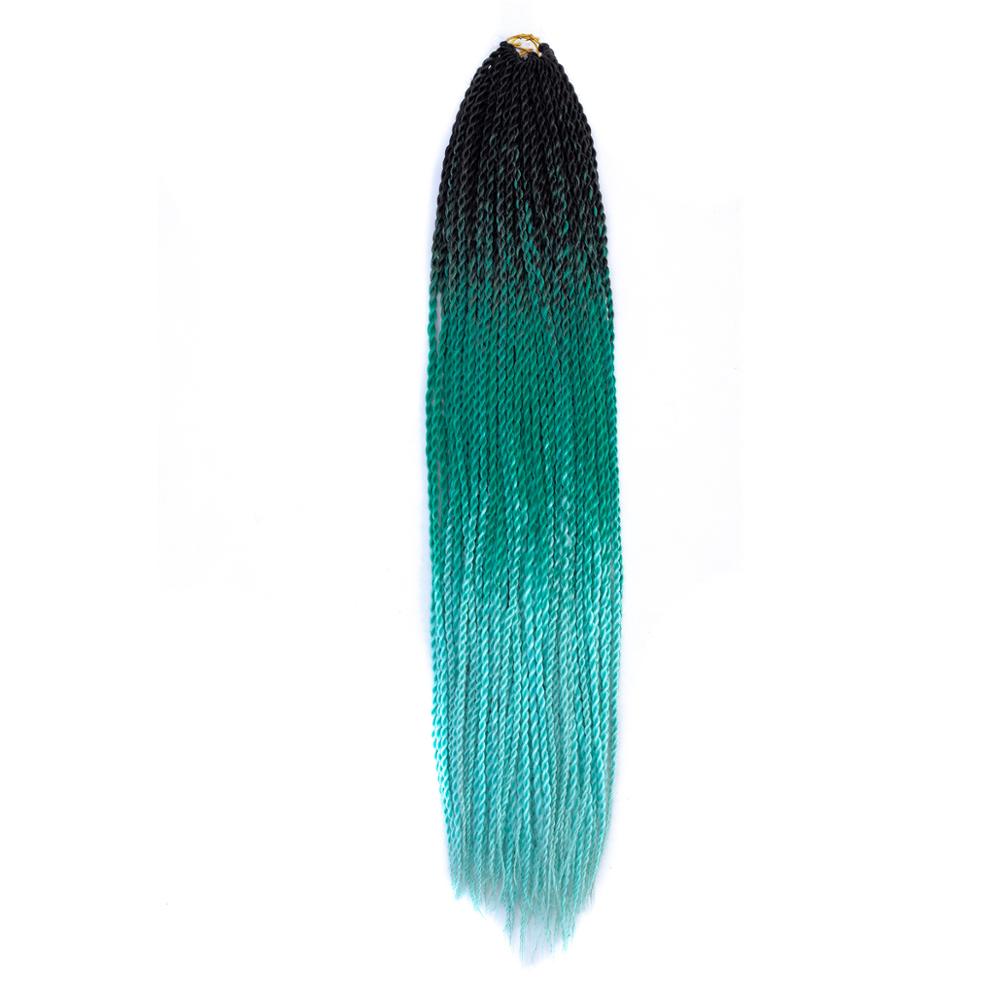 MYZYR Ombre Senegalese Twist Hair Crochet Braids 20 Inch Synthetic Braiding Hair for Women Grey,blue,pink,bro Synthetic Fibres