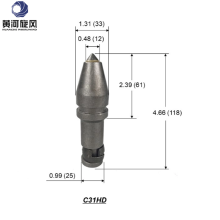 HHWW 25mm C31 Rock Bullet Teeth 12mm Carbide Auger Parts Dirt Teeth Foundation Drilling Auger Parts
