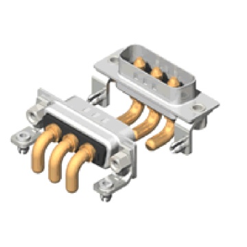 Conector de energia D-SUB 3W3 PCB de ângulo reto macho