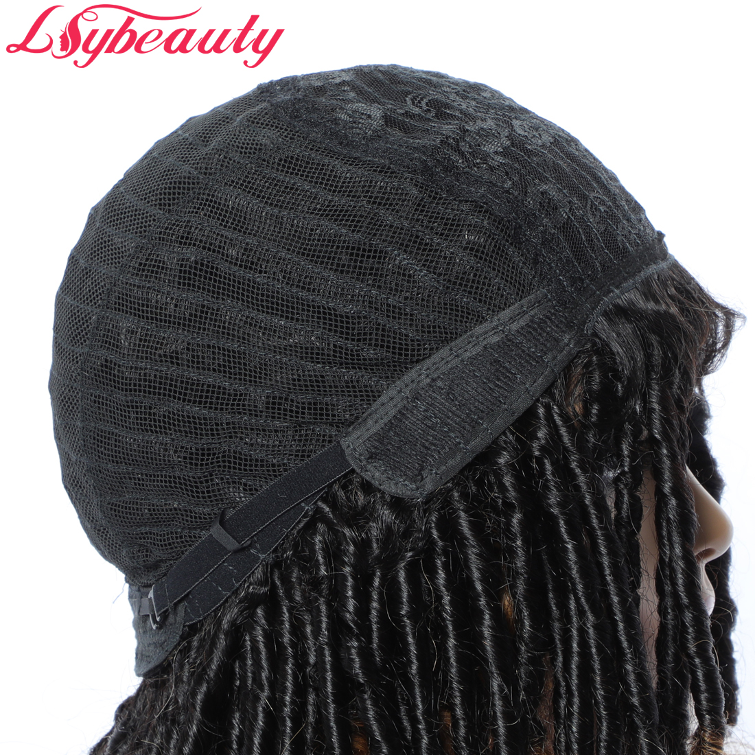 Crochet Braiding Blonde Goddess Faux Locs Human Hair Wigs, Twist Braiding Dread Locks Pre Made Human Hair Wig for Black Women