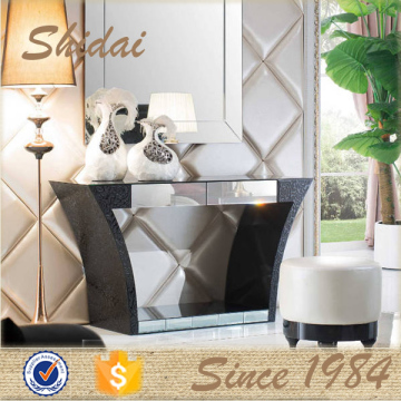 modern glass top console table with mirror / modern mirrored console table / hallway console table and mirror LV-T807
