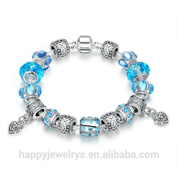 Jenia Brand Blue White Gold Plated Handmade Glass Beads Bracelet