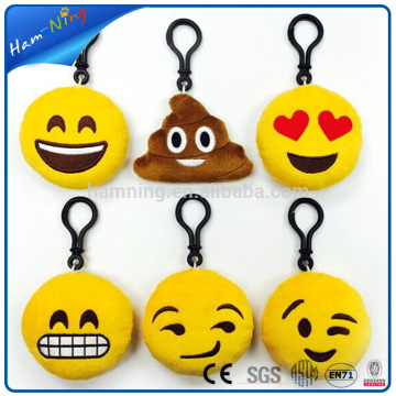 10cm fashion stuffed custom plush toy emoji pocket keychain