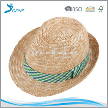 boy child natural straw fedora hat