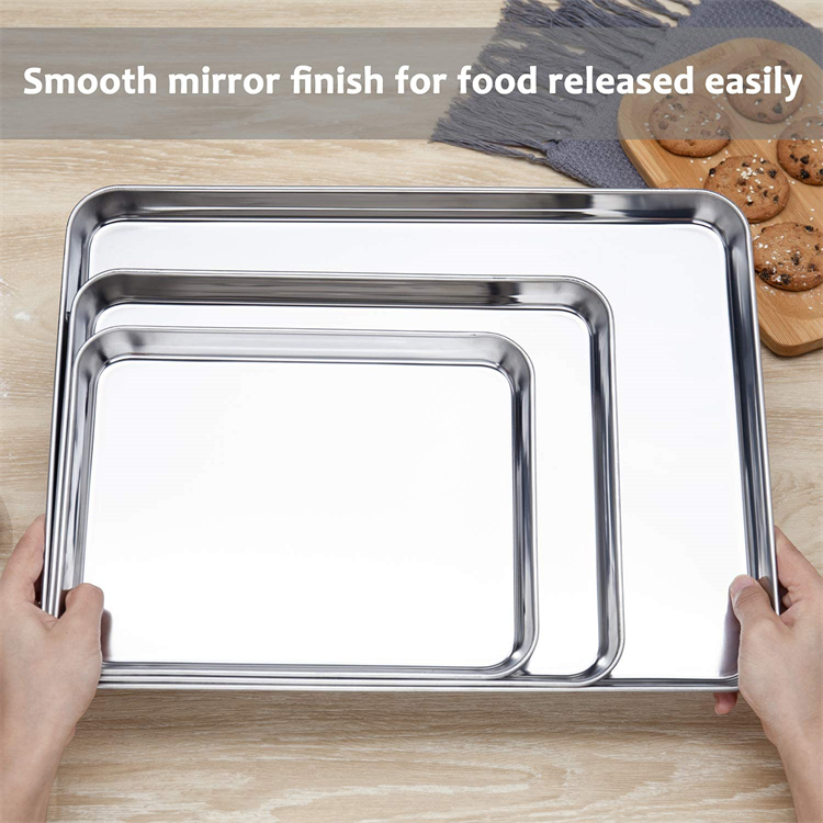 304 Stainless Steel Round Tray Baking Mesh Trays For Dinnerware BBQ Serving Plate