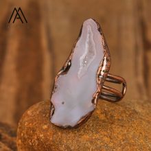 Bronze Electroplated Agate Druzy Geode Ring: Unique Jewelry Design