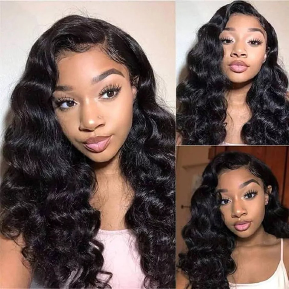 Malaysian Human Hair Wig Transparent Lace Loose  Deep Virgin Hair Brazilian Human Hair Wigs For Black Women