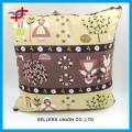 Coton lin Lovely Cartoon maison décorative jeter coussin