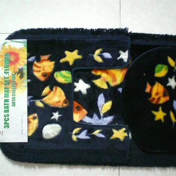 new design velour 3 pieces anti-slip bath mat baby bath mat