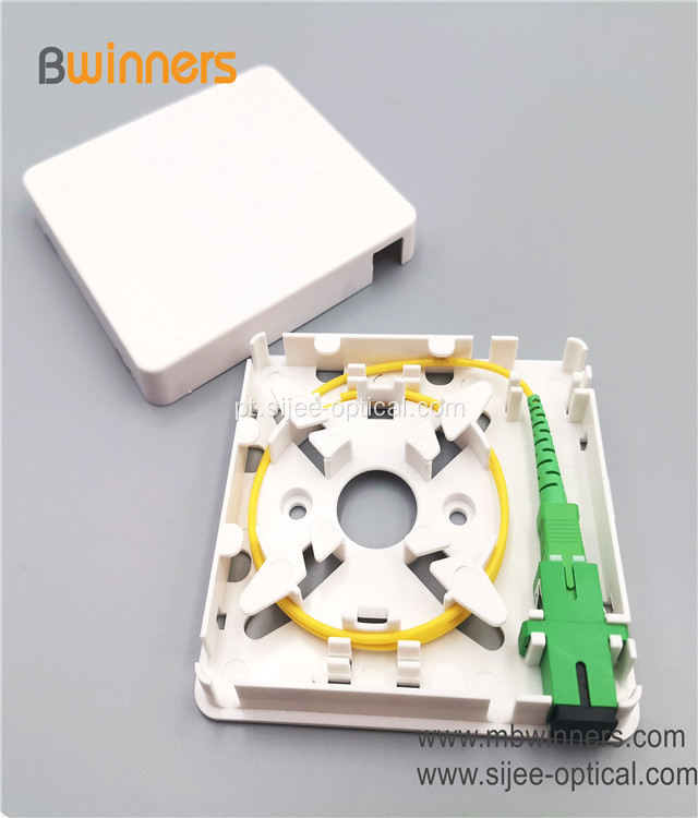 1 Porta Mini Soquete de Cabo de Fibra Óptica Face-plate FTTH Box SC Painel de Soquete de Fibra Óptica