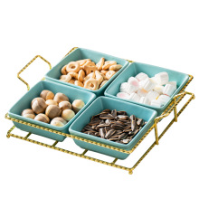 Nordic Ceramic Square Snack Dish for Restaurant Dips and Dim Sum