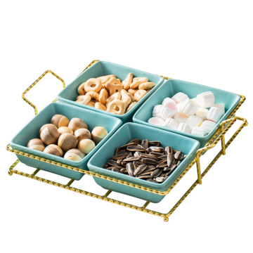 Nordic Ceramic Square Snack Dish for Restaurant Dips and Dim Sum